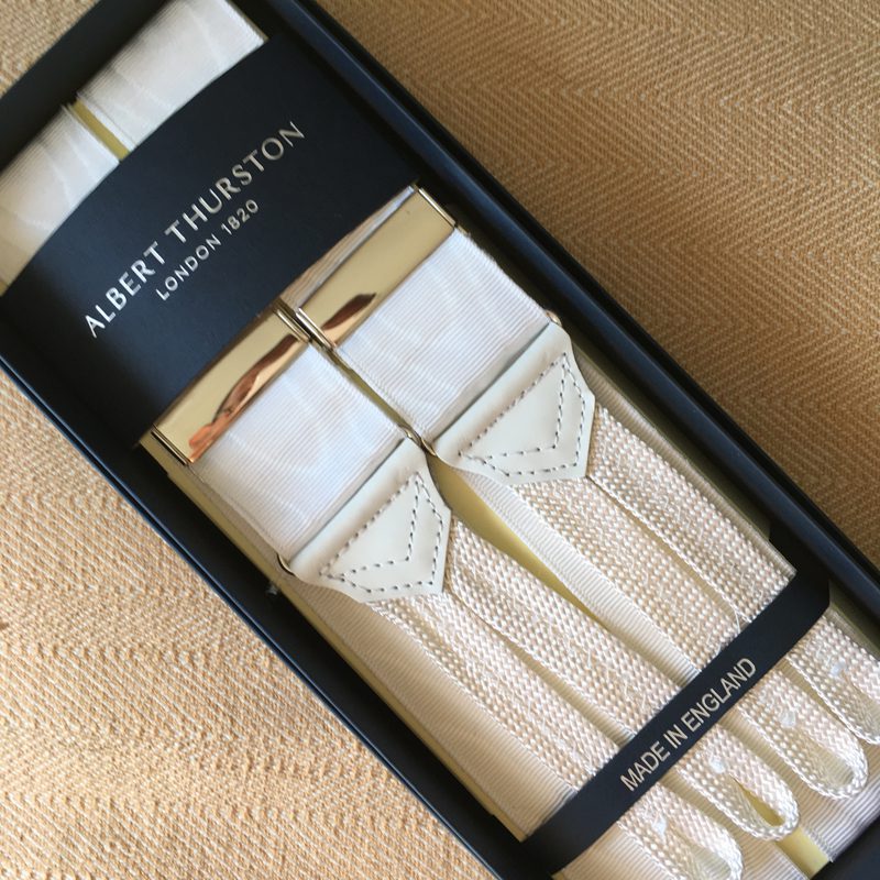 Albert Thurston Braces/Suspenders Woven Barathea Pinstripe Style