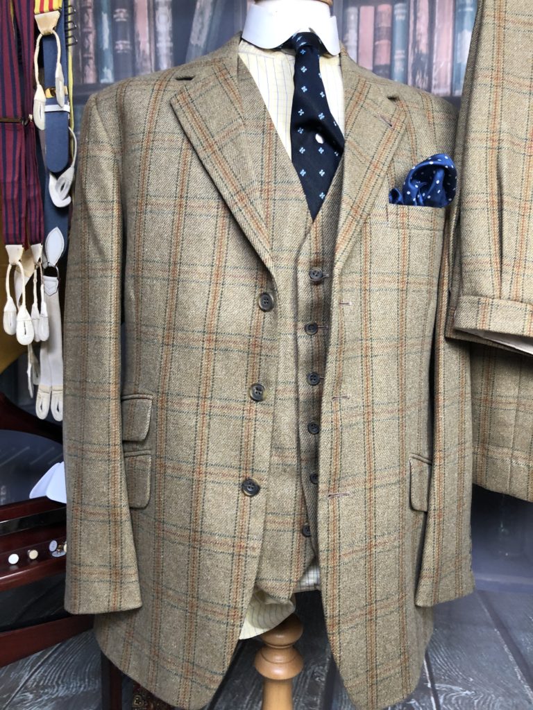 Traditional heavyweight 3 Piece Windowpane Tweed Suit 42C/36W - Fogey ...