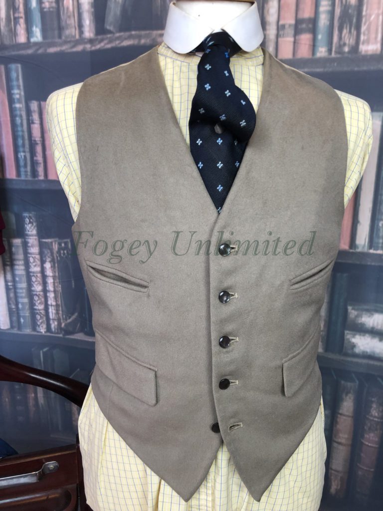 Vintage Dove Grey Wool Doeskin Waistcoat/Vest 38