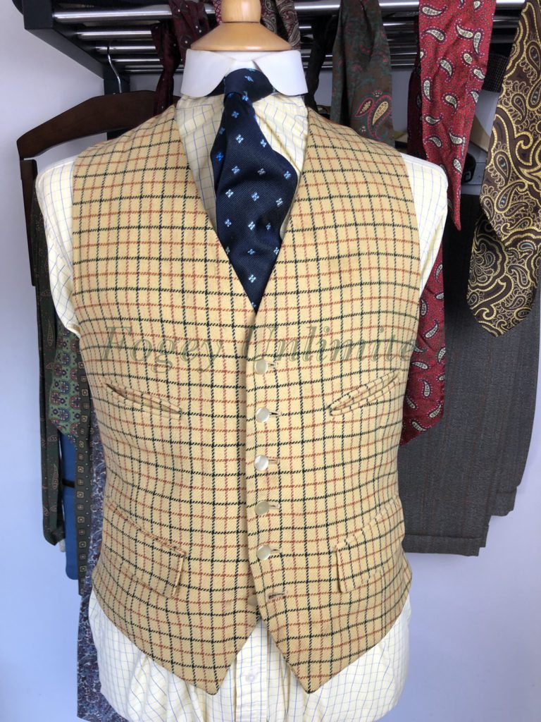 Vintage Tattersall Wool Doeskin Waistcoat,Vest 40