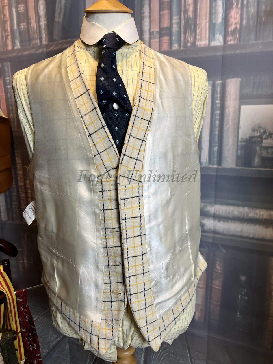Vintage Tattersall Wool Doeskin Waistcoat/Vest 44