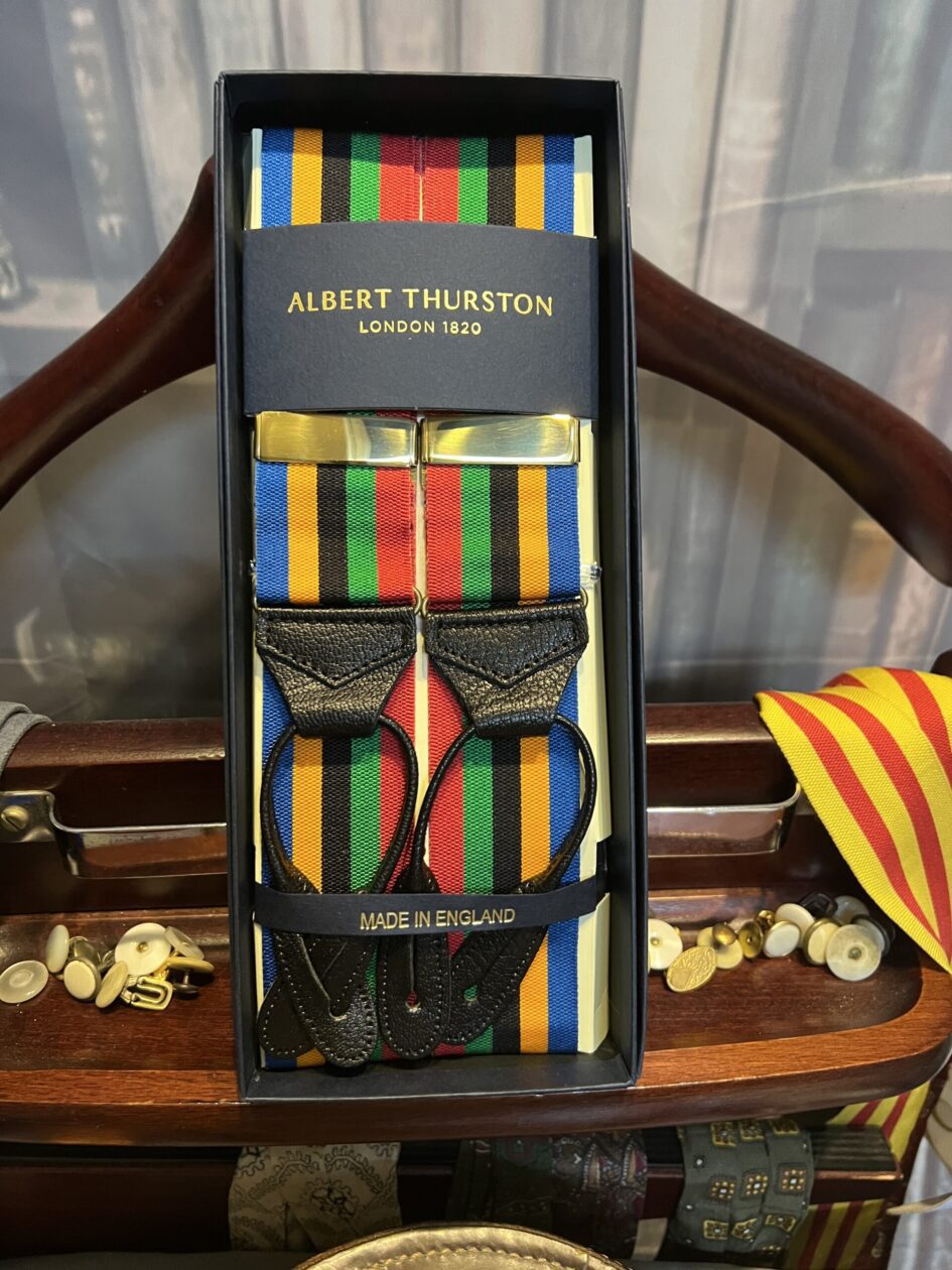 Albert Thurston Braces/Suspenders Woven Barathea Stripes
