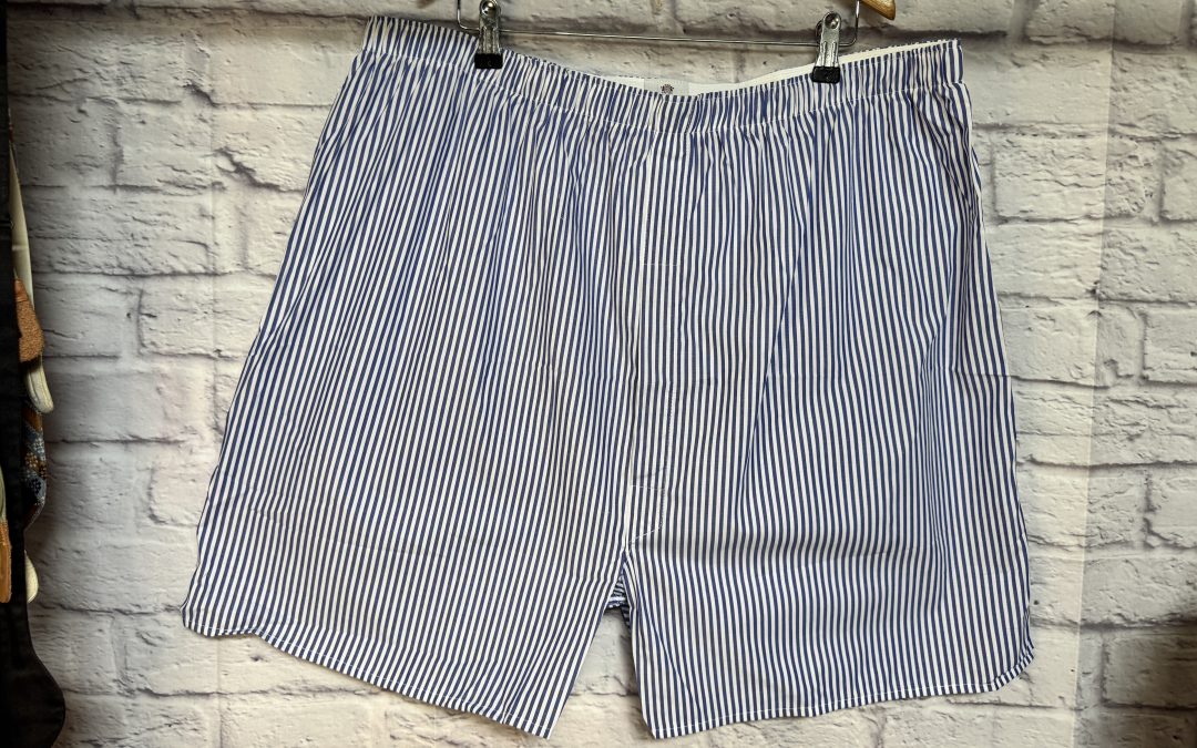 Vintage Sunspel Special Cut Striped Traditional Boxer Shorts New in packet Waist 48″