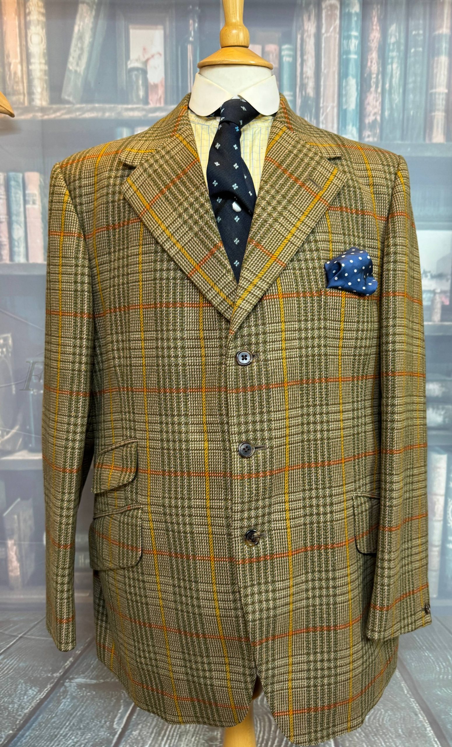 Vintage Bold Pattern Tweed Hacking Jacket by Bladen 42R /107cm Chest ...