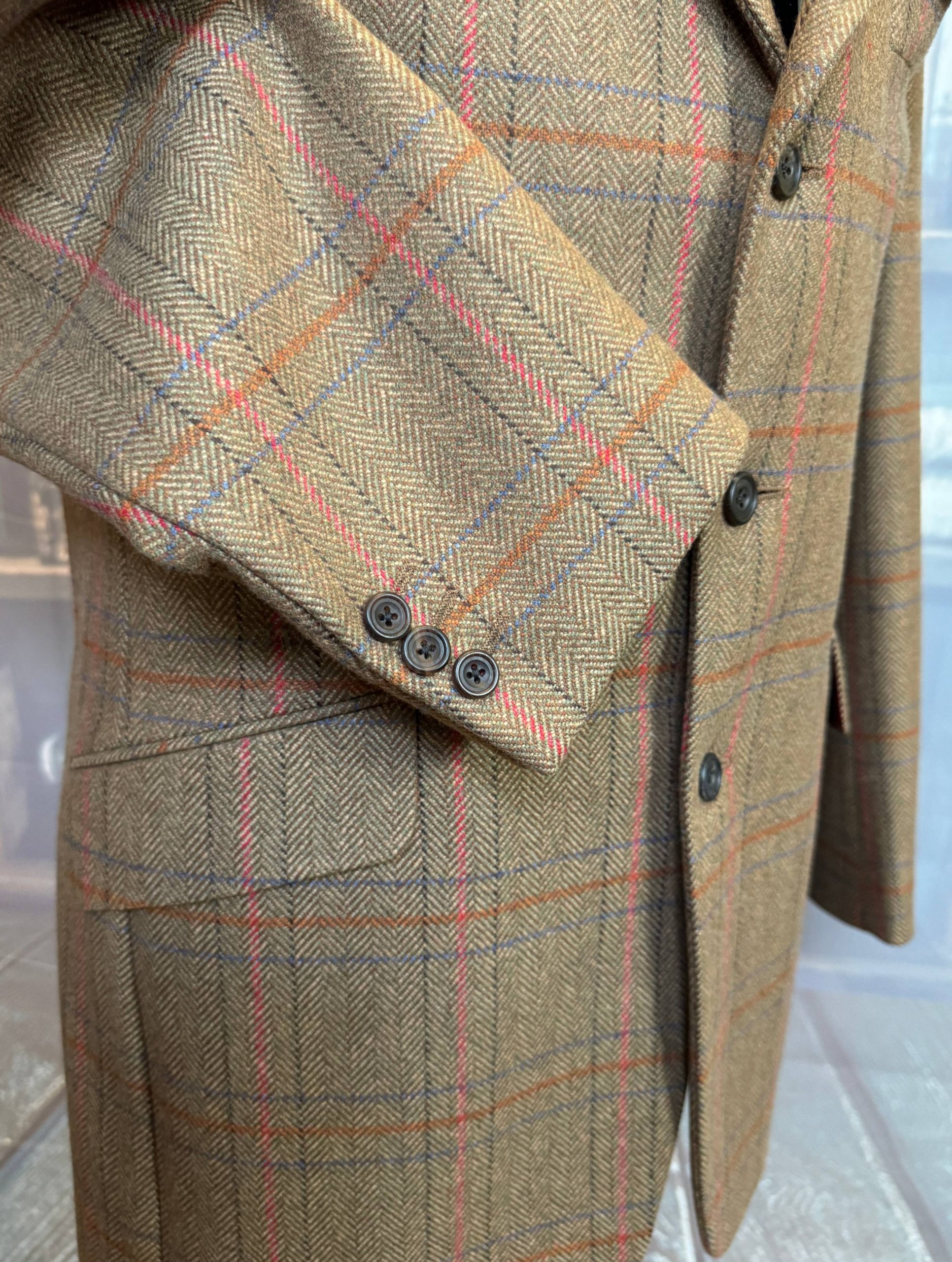 Wonderful Windowpane Tweed Hacking Jacket by Bladen 40R 102cm Chest SVC40 Fogey Unlimited