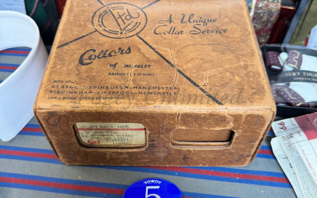 A Vintage Cardboard Box for Collars. Storage for your Collars. Several Choices