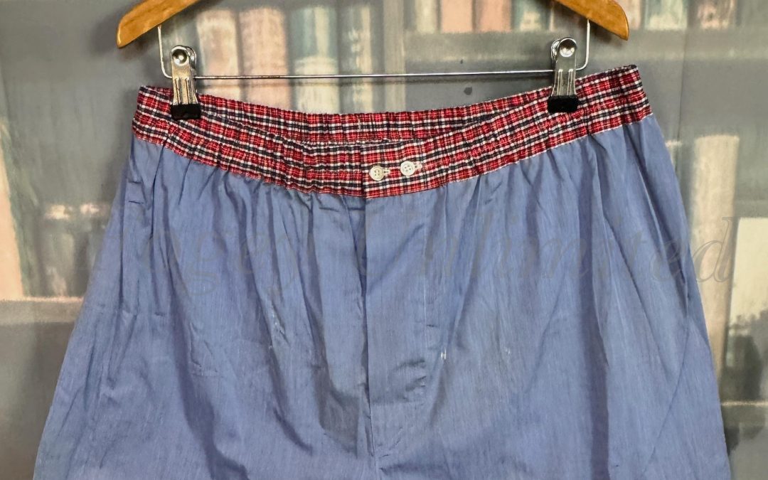 Traditional Cut Austin Reed Boxer Shorts NEW Old store stock Medium Waist 34-36″ Blue Gingham