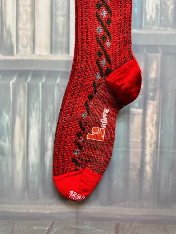 Wonderful Vintage Long Shooting Socks Size 8-11. Red pattern Montana - Image 3