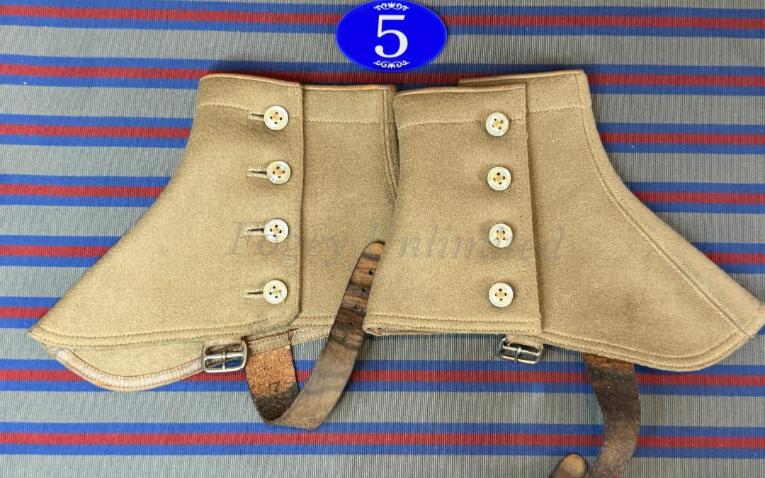 Vintage Gentleman’s Felt Spatterdashes (Spats) Size 7 . (Ref:RH5)