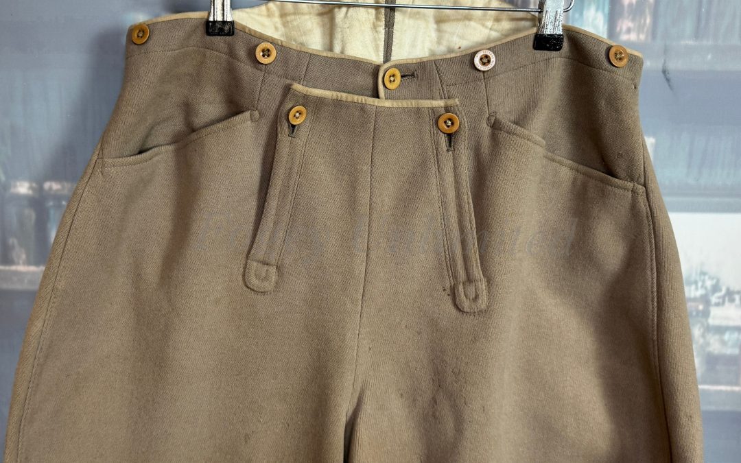 Vintage Bernard Weatherill 1938 Bespoke Fall Front Breeches. High waist, Heavyweight. Waist 34″/86cm. (BWB38)