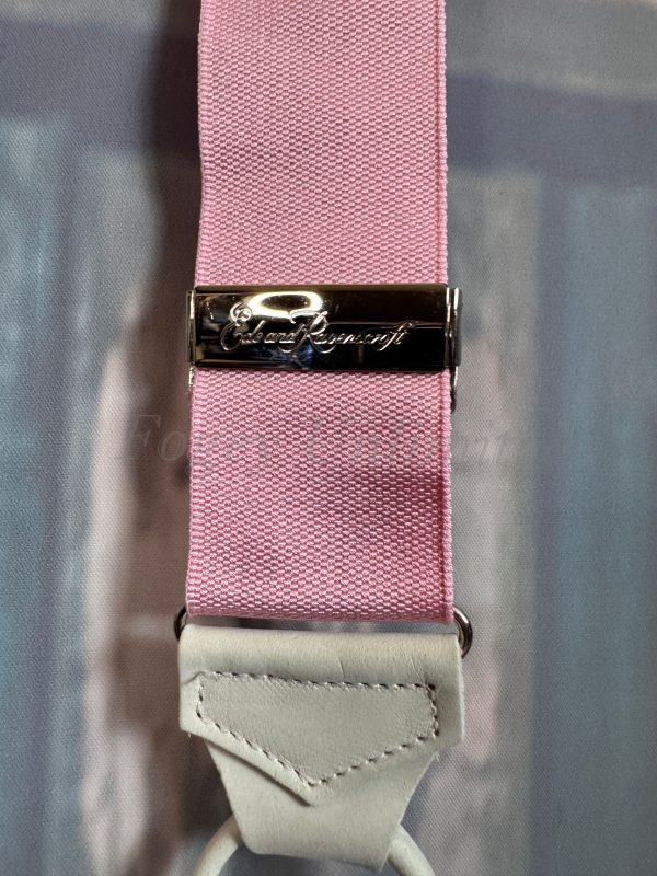 Albert Thurston Barathea Braces (Suspenders) for Ede & Ravenscroft Pink with Ivory Runners. - Image 5